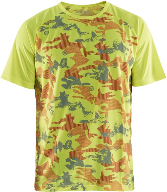 Blåkläder T-Shirt functioneel camo 34251011 High-Vis Geel/Grijs