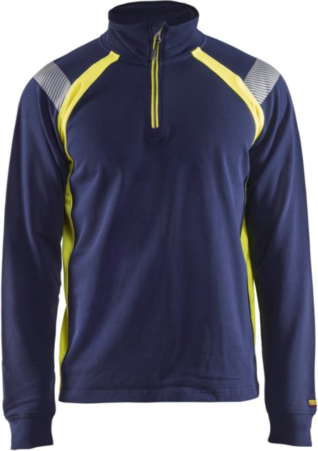 Blåkläder Sweatshirt halve rits Visible 34321158 Marine/High-Vis Geel