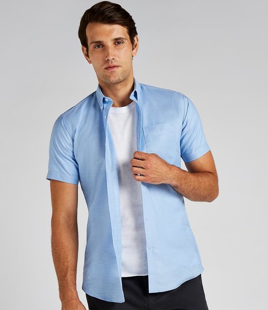 Kustom Kit - Short Sleeve Slim Fit Oxford Shirt