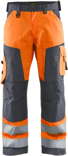 Blåkläder Werkbroek High-Vis zonder spijkerzakken 15661811 High-Vis Oranje/Medium Grijs