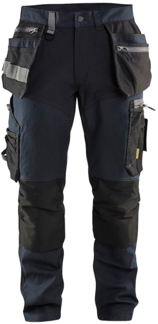 Blåkläder Werkbroek met stretchpanelen en spijkerzakken 15991343 Donker marineblauw/Zwart