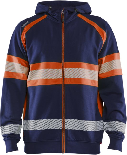 Blåkläder High-Vis Hooded Sweatshirt 35521158 Marineblauw/Oranje