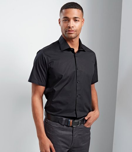 Premier - Short Sleeve Stretch Fit Poplin Shirt