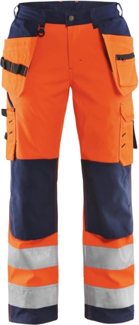 Blåkläder Dames Softshell werkbroek High-Vis 71672517 High-Vis Oranje/Marineblauw