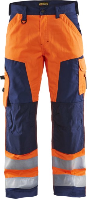 Blåkläder Werkbroek High-Vis zonder spijkerzakken 15661811 High-Vis Oranje/Marineblauw