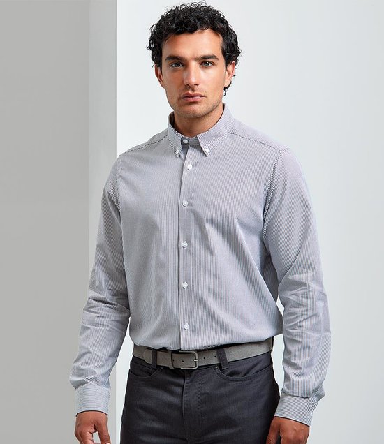 Premier - Long Sleeve Striped Oxford Shirt