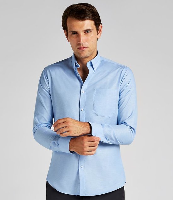 Kustom Kit - Long Sleeve Slim Fit Workwear Oxford Shirt