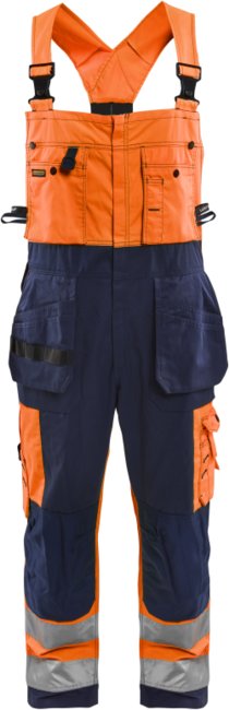 Blåkläder Bretelbroek High-Vis 26031860 High-Vis Oranje/Marineblauw