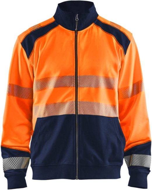 Blåkläder Sweatshirt hele rits High-Vis 35582528 High-Vis Oranje/Marineblauw