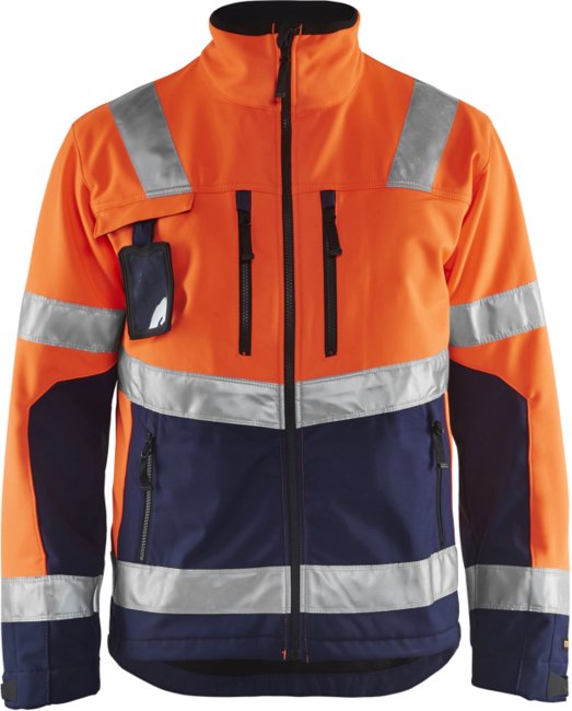 Blåkläder Softshell jack High-Vis 49002517 High-Vis Oranje/Marineblauw