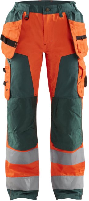 Blåkläder Dames werkbroek High-Vis met spijkerzakken 71561811 High-Vis Oranje/Groen