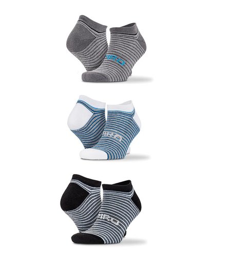 Spiro - 3 Pack Mixed Stripe Sneaker Socks