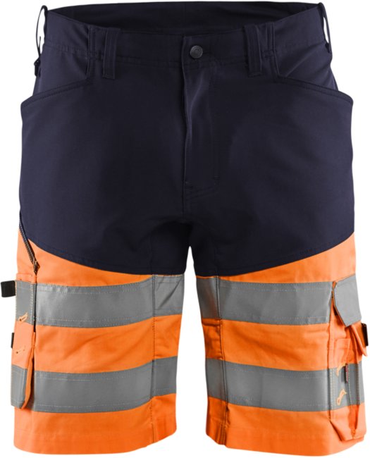 Blåkläder Short met stretch High-Vis 15411811 Marineblauw/Oranje