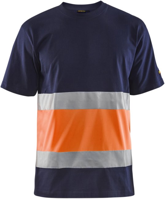 Blåkläder T-Shirt High-Vis 33871030 Marineblauw/Oranje