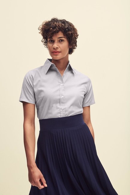Fruit of the Loom Lady-Fit Shortsleeve Oxford Shirt