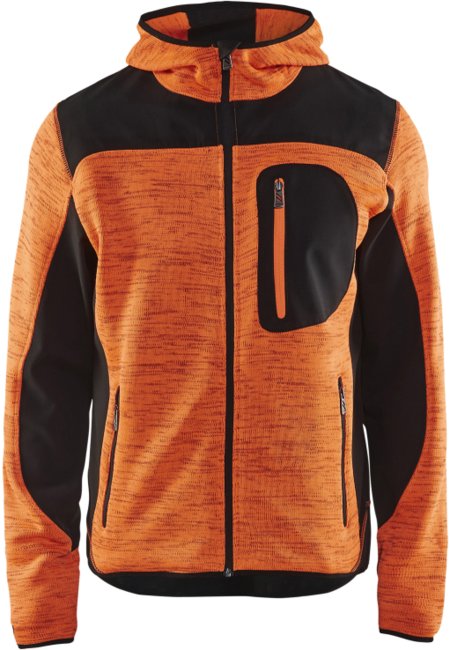 Blåkläder Gebreid vest met softshell 49302117 High-Vis Oranje/Zwart