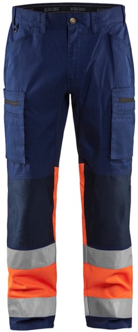 Blåkläder Werkbroek met stretch High-Vis 15511811 Marineblauw/Oranje