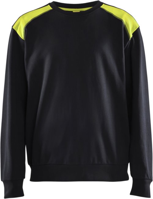 Blåkläder Sweatshirt bicolour 35801158 Zwart/High-Vis Geel