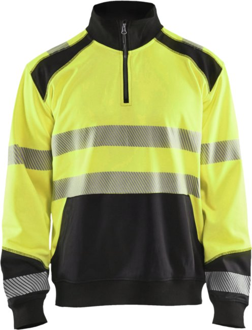 Blåkläder Sweatshirt halve rits High-Vis 35562528 High-Vis Geel/Zwart