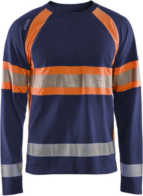 Blåkläder High-Vis T-Shirt lange mouwen 35101030 Marineblauw/Oranje